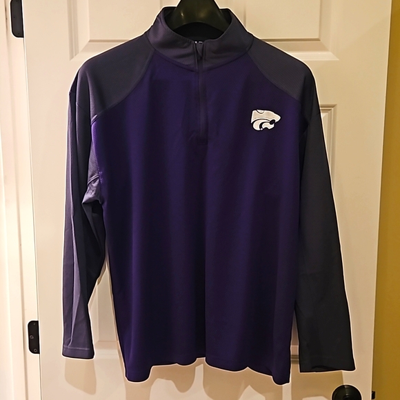 K-State Wildcats Pullover 1/4 Zip Shirt Men’s 2XL Purple Long Sleeve, NWOT - Picture 1 of 5